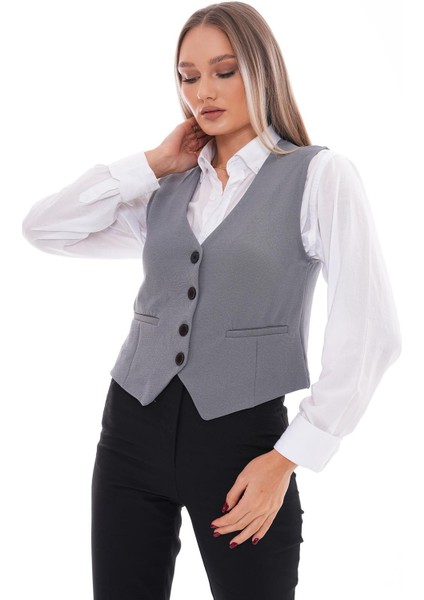 Kadın Düğme Kapamalı Yelek 245289 - fiyatları