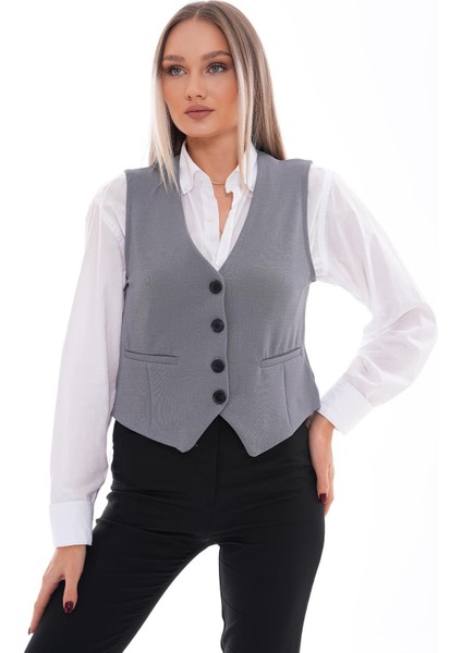 Kadın Düğme Kapamalı Yelek 245289 - modelleri