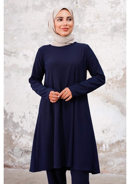 Seyal Tunik Pantolon Bürümcük Takım 1252 - Lacivert