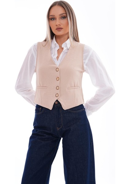 Kadın Düğme Kapamalı Yelek 245289 - fiyatları