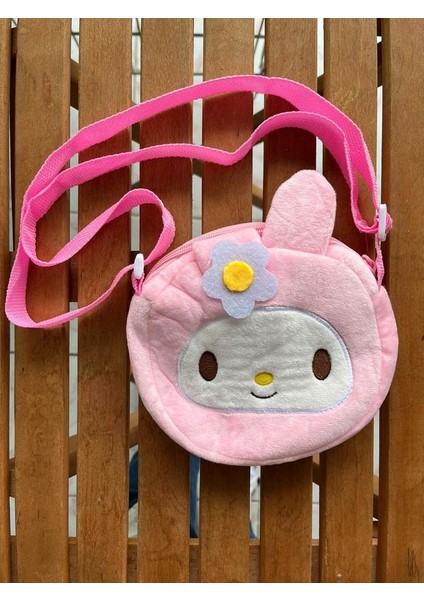 Sanrio Kuromi Peluş Ayarlanabilir Askılı Büyük Boy Çanta