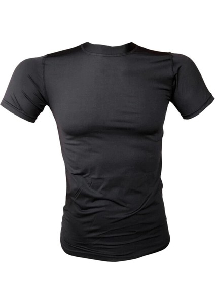 Askeri Malzeme Flaş Erkek Askeri Termal Microfiber Kısa Kol Siyah Tişört