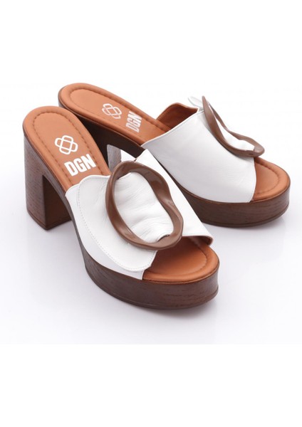 Kadın Platform Topuklu Terlik Beyaz Renk Konforlu Kullanım için Tasarlandı fiyatları