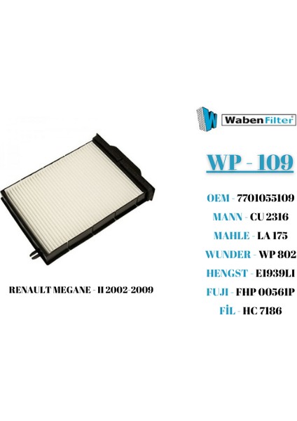 Renault Megane - Iı Polen Filtresi 2002-2009 modelleri