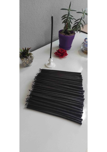 Mum Ince Siyah Doğal Balmumu 10 Adet 18 x 0.5 fiyatları
