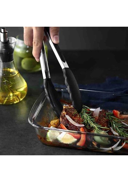 Barbekü Maşası Silikon 40 cm Siyah (Bms-40)