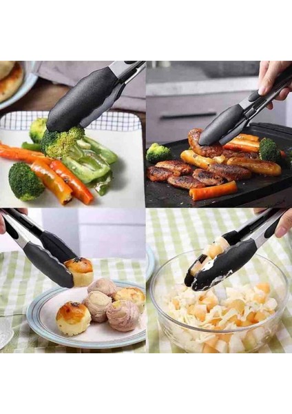 Barbekü Maşası Silikon 40 cm Siyah (Bms-40)