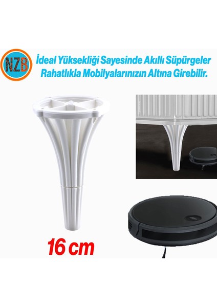 Mobilya Kanepe Koltuk Konsol Tv Ünitesi Baza Ayağı Orta Sehpa Ayakları 16 cm Beyaz indirimleri