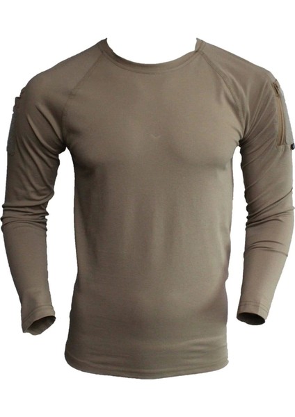 Taktik T-Shirt Uzun Kol Bej Combat 801