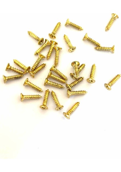 50 Adet 9,5 mm Mini Ahşap Menteşe Kilit Hobi Vidası Sarı