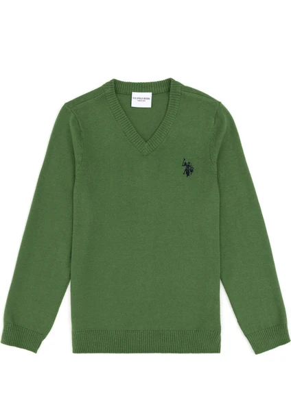 U.S. Polo Assn. Erkek Çocuk Yeşil Triko Kazak 50294200-VR054