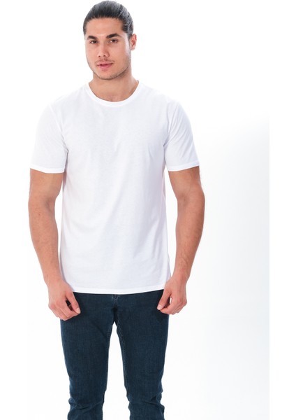 2'li Erkek Bisiklet Yaka Tişört Regular Fit Pamuk Basic T-Shirt