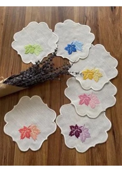 Renkli Yaprak Desenli Kokteyl Sunum Peçetesi