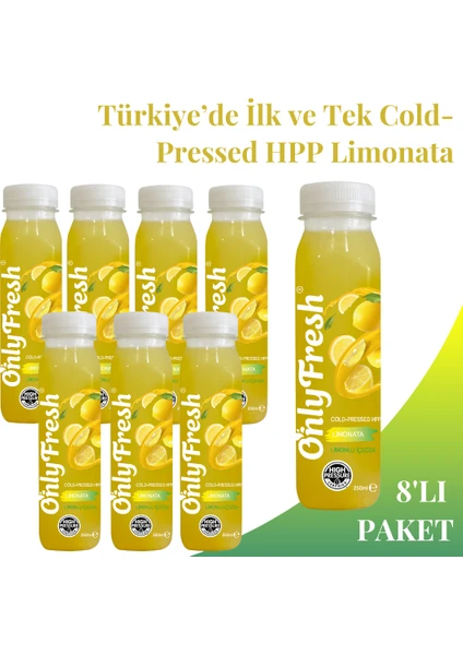 Only Fresh Limonata Taze Soğuk Sıkım 250ml x 8 Adet