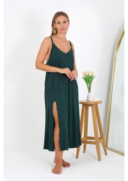 Kadın Büyük Beden Ip Askılı Uzun Gecelik 12111 modelleri