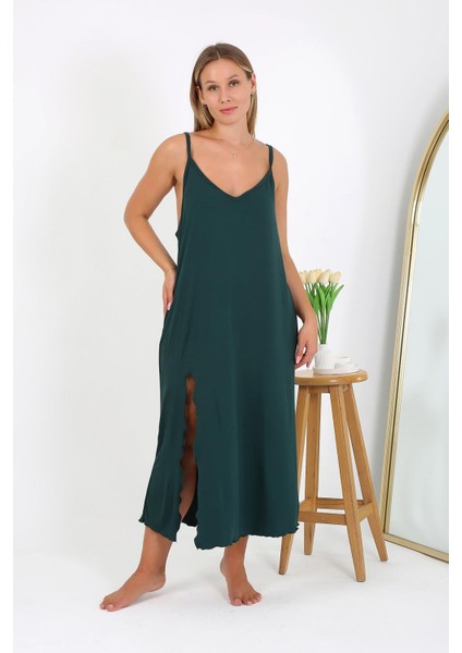 Kadın Büyük Beden Ip Askılı Uzun Gecelik 12111 fırsatları