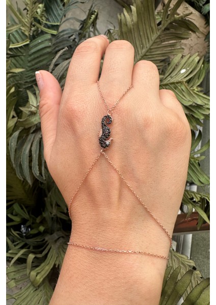 925 Ayar Rose Kaplamalı Denizatı Tasarım Gümüş Şahmeran