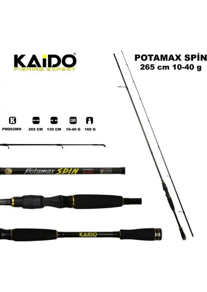 Potamax Spin 265 cm 10-40 gr modelleri