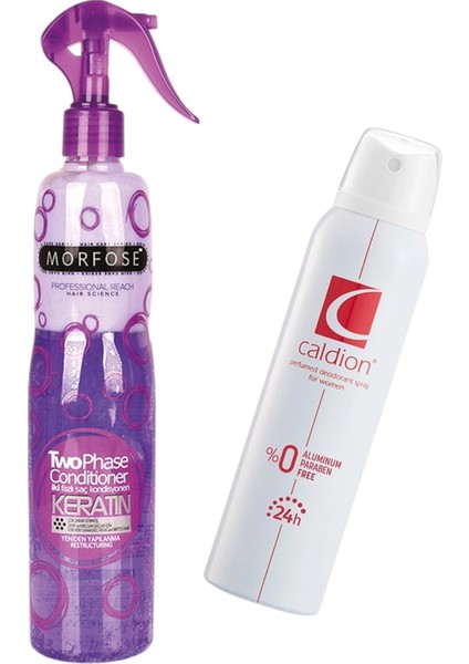 Keratin Içerikli Fön Suyu Mor 400 ml + Caldion Kadın Deodorant 150 ml