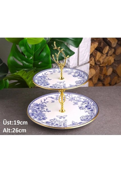 Butterfly Seramik Meyvelikli 6 Kişilik Pasta Kayık Tabak Kombin Set - KUP102S