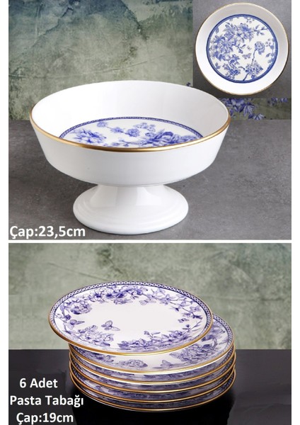 Butterfly Seramik Meyvelikli 6 Kişilik Pasta Tabağı Takımı - KUP109S