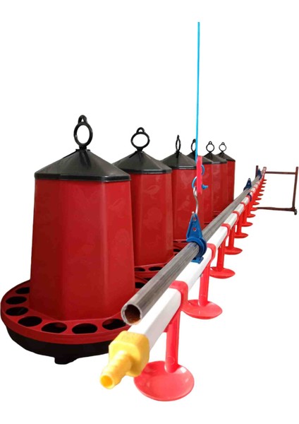5 Adet 15 kg Yemlik, 5 mt Otomatik Nipel Suluk