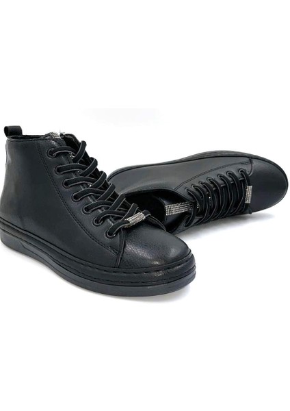 (Ekici) Termo Kaymaz Taban Fermuarlı Bağcıklı Günlük Kadın Bot Siyah fiyatları