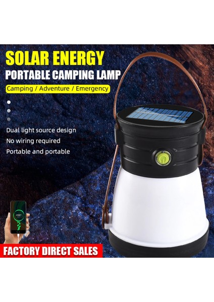 ŞARJLI GÜÇLÜ EL FENERİ SOLAR ENERJİ VE KABLO İLE ŞARJ İMKANI POWERBANK ÖZELLİKLİ 6 FONKSİYONLU