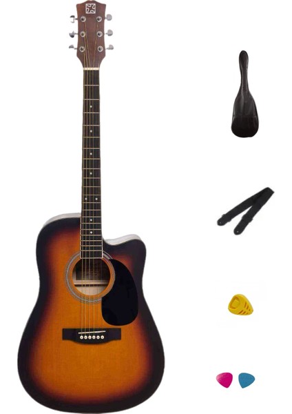 SA-210 Sb Akustik Gitar - Sunburst