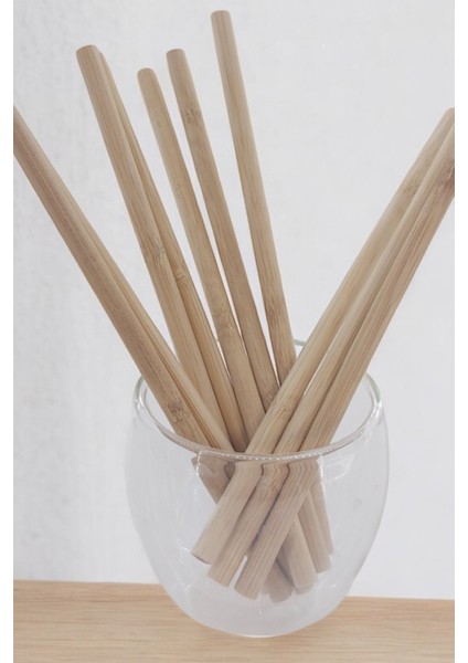 Bambu Pipet 10 Adet Doğal 20 cm