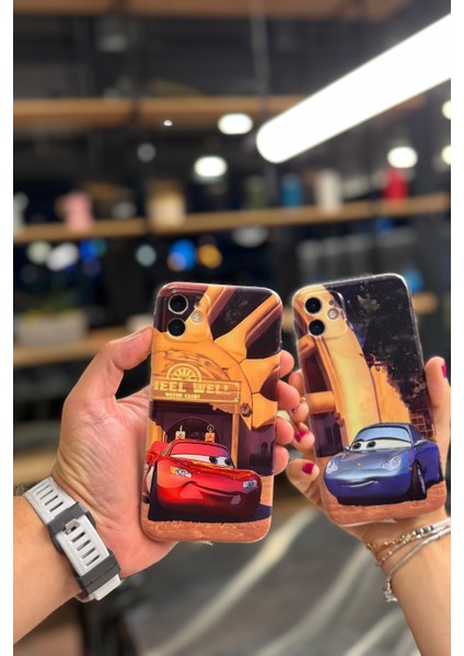 Apple iPhone 11 Uyumlu Mcqueen ve Sally Telefon Sevgili Çift Kılıfı (2-Adet)