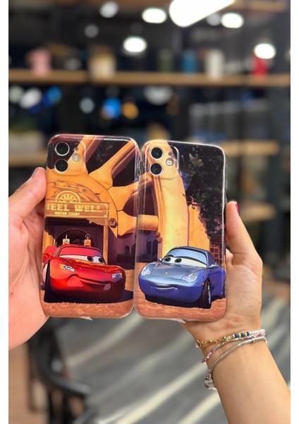 Apple iPhone 11 Uyumlu Mcqueen ve Sally Telefon Sevgili Çift Kılıfı (2-Adet)