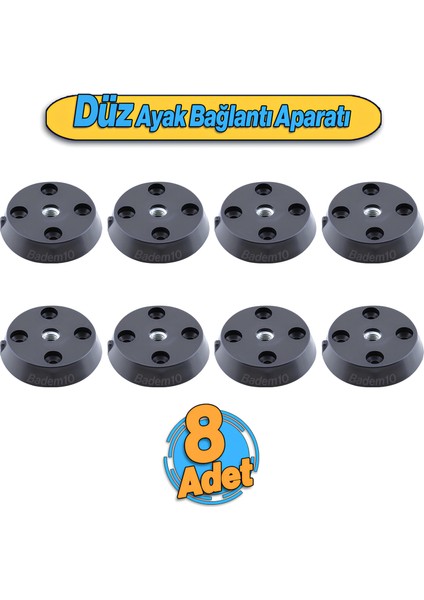 8 Adet Düz Siyah Zigon Sehpa Ayağı Tabanı Mobilya Masa Açılı Orta Sehpa Ayak Bağlantı Aparatı
