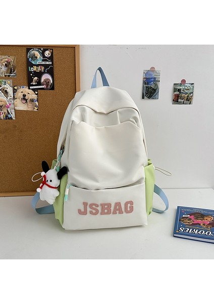 Okul Çantası Kadın Basit Zıt Mektup Üniversite Öğrencisi Sırt Çantası Taze Kampüs Ortaokul Öğrencisi Sırt Çantası (Yurt Dışından)