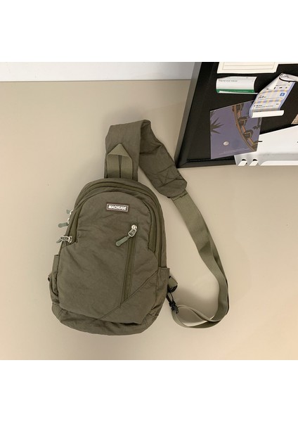 Amerikan Retro Lise Öğrencisi Omuz Çantası Çift Düz Renk Ins Japon Iş Giysisi Rahat Göğüs Çantası Büyük Kapasiteli Omuz Çantası (Yurt Dışından)