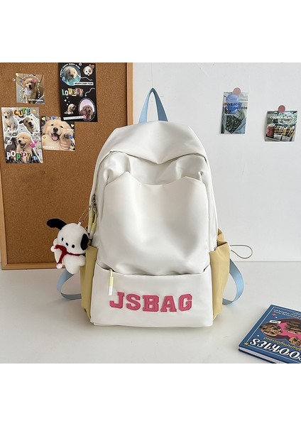 Okul Çantası Kadın Basit Zıt Mektup Üniversite Öğrencisi Sırt Çantası Taze Kampüs Ortaokul Öğrencisi Sırt Çantası (Yurt Dışından)