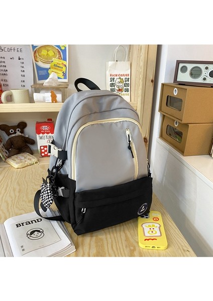 Bayan Lise Öğrencileri Için Okul Çantaları, Basit Renk Uyumlu Sırt Çantaları, Ortaokul Öğrencileri Için Geniş Kapasiteli Sırt Çantaları, Erkekler Için (Yurt Dışından)