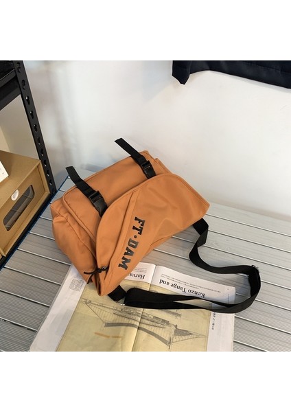 Japon Ins Modaya Uygun Marka Çok Yönlü Büyük Kapasiteli Crossbody Çanta Kore Rahat Naylon Hong Kong Tarzı Fonksiyonel Çanta Alet Çantası (Yurt Dışından)