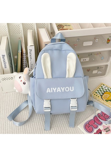 Sevimli Tavşan Yumuşak Kız Sırt Çantası Kolej Tarzı Sevimli Anaokulu Ilköğretim Okulu Öğrenci Seyahat Mini Sırt Çantası (Yurt Dışından)