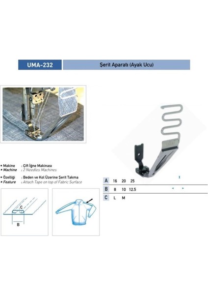 Şerit Ayak Aparatı 20X10MM / UMA-232