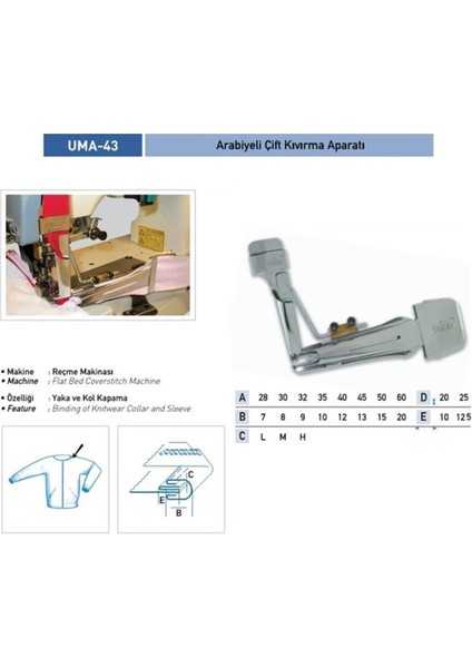 Arabiye Çift Kıvırma Apara 55X17MM / Uma-43