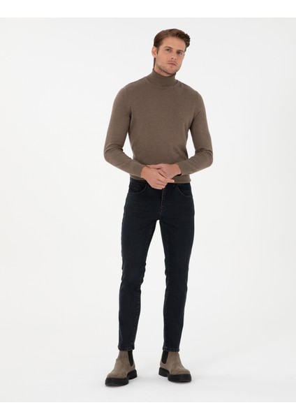 Erkek Koyu Mavi Slim Fit Jean Pantolon 50292119-Vr032
