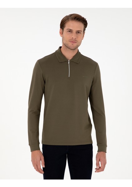 Erkek Koyu Haki Regular Fit Sweatshirt 50296504-VR111
