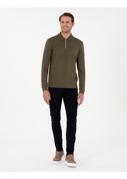 Erkek Koyu Haki Regular Fit Sweatshirt 50296504-VR111