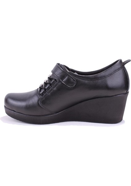 DZA32-385 Siyah Günlük Deri Kadın Ayakkabı modelleri