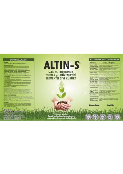 Altın-S Elementel Sıvı Kükürt S-80 Sc 1 Litre