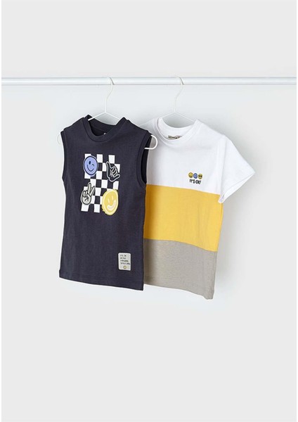 Yazlık Erkek Kolsuz T-shirt 2'li Set - Lacivert