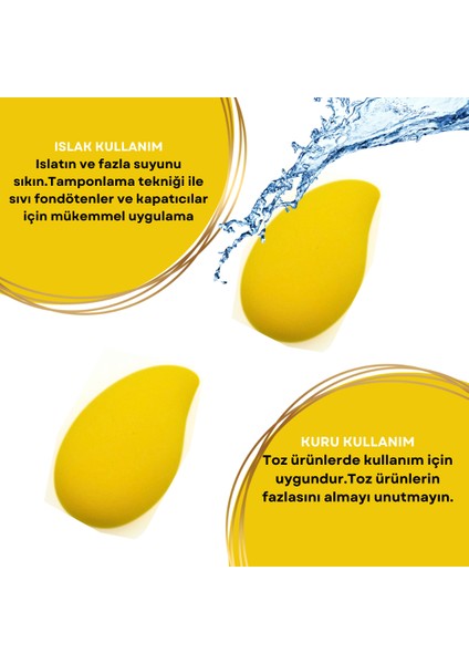 Mango Makyaj Süngeri - Kutulu Makyaj Süngeri Seti - 3'lü