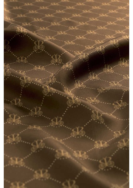 Kahverengi Kelebek Monogram Twill Ipek Eşarp modelleri