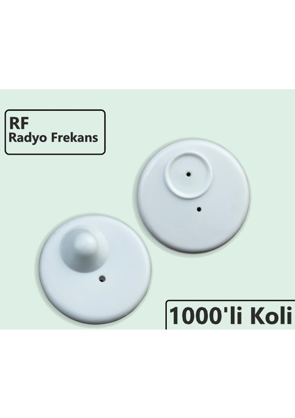 Round R50 Plastik Alarm Etiketi Rf Radyo Frekans 1000'li Koli